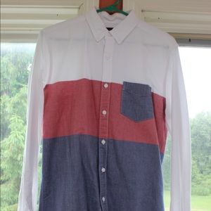 American Eagle 3 Striped Button Down